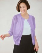 【ドゥクラッセ/DoCLASSE】のシアーニット・7分袖カーディガン 人気、トレンドファッション・服の通販 founy(ファニー) ファッション Fashion レディースファッション WOMEN トップス・カットソー Tops/Tshirt ニット Knit Tops カーディガン Cardigans NEW・新作・新着・新入荷 New Arrivals カーディガン Cardigan バランス Balance ポケット Pocket thumbnail ライラック|ID: prp329100004522415 ipo3291000000031989581
