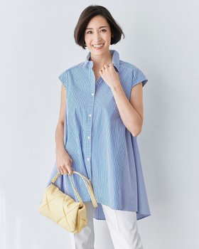【ドゥクラッセ/DoCLASSE】 コットン混・ランダムストライプロングシャツ人気、トレンドファッション・服の通販 founy(ファニー) ファッション Fashion レディースファッション WOMEN トップス・カットソー Tops/Tshirt シャツ/ブラウス Shirts/Blouses NEW・新作・新着・新入荷 New Arrivals ストライプ Stripe スマート Smart チュニック Tunic ロング Long 夏 Summer 定番 Standard |ID:prp329100004522417