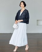 【ドゥクラッセ/DoCLASSE】の総カットワークレース・パフ袖ジャケット ミッドナイトブルー|ID: prp329100004524170 ipo3291000000032002202