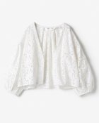 【ドゥクラッセ/DoCLASSE】の総カットワークレース・パフ袖ジャケット ホワイト|ID: prp329100004524170 ipo3291000000032002203