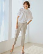 【ドゥクラッセ/DoCLASSE】のリネン混クールタッチ・サブリナパンツ/61cm ライトグレー|ID: prp329100004524173 ipo3291000000032002214