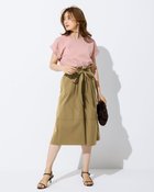 【ドゥクラッセ/DoCLASSE】のドライタッチコットン・フレアキュロットパンツ カーキベージュ|ID: prp329100004524175 ipo3291000000032002221