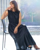 【ドゥクラッセ/DoCLASSE】のコットンローン・プリーツヘムワンピース ネイビー|ID: prp329100004524181 ipo3291000000032002252
