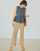 【ドゥクラッセ/DoCLASSE】のリネン混クールタッチ・ストレートパンツ/73cm キャメル|ID: prp329100004524188 ipo3291000000032002278
