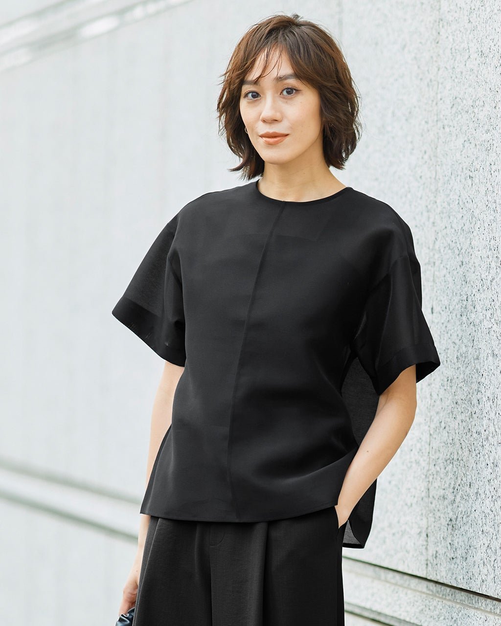 【ドゥクラッセ/DoCLASSE】のシアーオーガンジー・クルーブラウス インテリア・キッズ・メンズ・レディースファッション・服の通販 founy(ファニー) 　ファッション　Fashion　レディースファッション　WOMEN　トップス・カットソー　Tops/Tshirt　シャツ/ブラウス　Shirts/Blouses　NEW・新作・新着・新入荷　New Arrivals　オーガンジー　Organdy　トレンド　Trend　ビジネス 仕事 通勤　Business　ブラック|ID: prp329100004524196 ipo3291000000032002311
