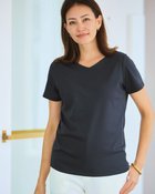 【ドゥクラッセ/DoCLASSE】の浅Vネック・半袖/スーピマ・ドゥクラッセTシャツ ミッドナイトブルー|ID: prp329100004524204 ipo3291000000032002337