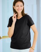 【ドゥクラッセ/DoCLASSE】の浅Vネック・半袖/スーピマ・ドゥクラッセTシャツ ブラック|ID: prp329100004524204 ipo3291000000032002341