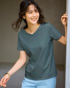 【ドゥクラッセ/DoCLASSE】の浅Vネック・半袖/スーピマ・ドゥクラッセTシャツ グレーブルー|ID: prp329100004524204 ipo3291000000032002343