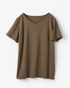 【ドゥクラッセ/DoCLASSE】の浅Vネック・半袖/スーピマ・ドゥクラッセTシャツ ダークブラウン|ID: prp329100004524204 ipo3291000000032002345