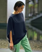 【ドゥクラッセ/DoCLASSE】のジョーゼット・ポンチョデザインブラウス ミッドナイトブルー|ID: prp329100004524215 ipo3291000000032002388