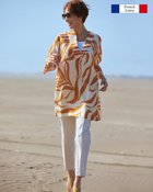 【ドゥクラッセ/DoCLASSE】の21番フレンチリネン・プリントチュニック オレンジパターン|ID: prp329100004529813 ipo3291000000032026818