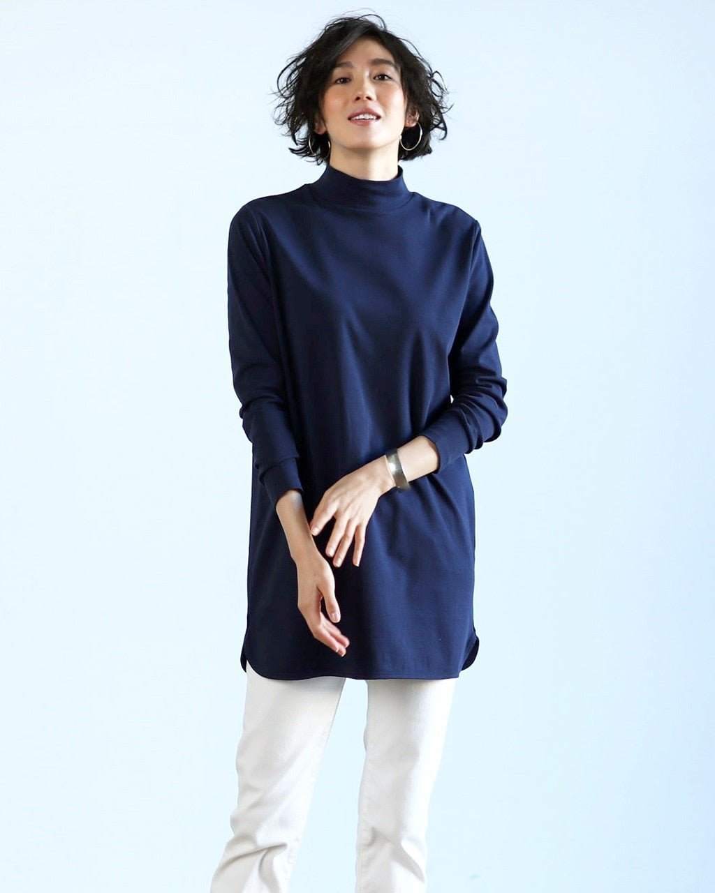 【ドゥクラッセ/DoCLASSE】の超長綿・シャツテールハイネック 人気、トレンドファッション・服の通販 founy(ファニー) 　ファッション　Fashion　レディースファッション　WOMEN　トップス・カットソー　Tops/Tshirt　シャツ/ブラウス　Shirts/Blouses　ロング / Tシャツ　T-Shirts　カットソー　Cut and Sewn　なめらか　Smooth　カットソー　Cut And Sew　 other-1|ID: prp329100004532756 ipo3291000000032039494