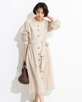【ドゥクラッセ/DoCLASSE】の前ボタン・ベルト付きワンピース 人気、トレンドファッション・服の通販 founy(ファニー) ファッション Fashion レディースファッション WOMEN ワンピース Dress ベルト Belts デコルテ Decolletage フィット Fit フレア Flare リボン Ribbon |ID:prp329100004539659