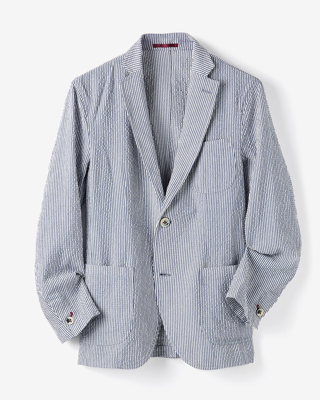 【ドゥクラッセ/DoCLASSE / MEN】のストレッチサッカージャケット/スリム インテリア・キッズ・メンズ・レディースファッション・服の通販 founy(ファニー) 　ファッション　Fashion　メンズファッション　Fashion for Men　ジャケット　Jacket, Outerwear　ストレッチ　Stretch, Stretchy Fabric　スリム　Slim, Slim Fit　ベスト　Vest, Waistcoat　メンズ　Men's, Menswear　ブルーストライプ|ID: prp329100004546697 ipo3291000000032126481