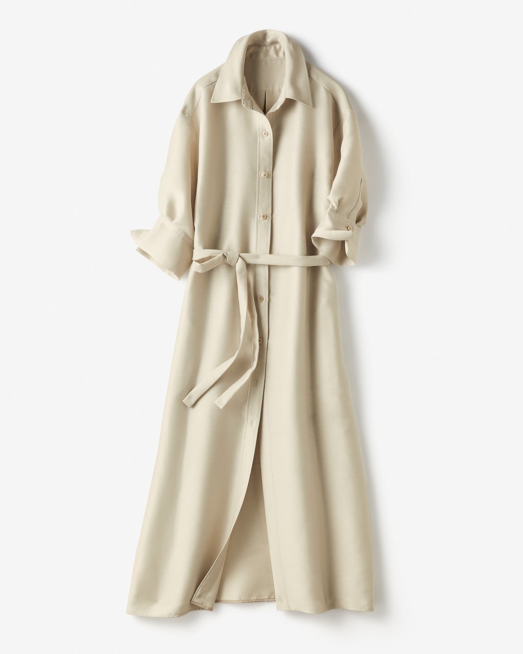 【ドゥクラッセ/DoCLASSE】のシルキーダブルクロス・シャツワンピース 人気、トレンドファッション・服の通販 founy(ファニー) 　ファッション　Fashion　レディースファッション　WOMEN　ワンピース　Dress　シャツワンピース　Shirt Dresses　シャツワンピ　Shirt Dress　スリーブ　Sleeve　セットアップ　Set Up　フォルム　Form　エレガント 上品　Elegant　ビジネス 仕事 通勤　Business　夏　Summer　春　Spring　 other-1|ID: prp329100004555753 ipo3291000000032198700