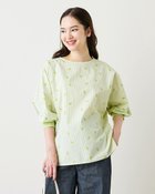 【ドゥクラッセ/DoCLASSE】の刺繍ストライプ・プルオーバーブラウス ピスタチオ・パターン|ID: prp329100004556924 ipo3291000000036038186