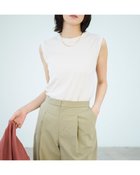 【ドゥクラッセ/DoCLASSE】のリブ風テレコ・カッティングノースリT オフホワイト|ID:prp329100004571955