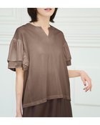 【ドゥクラッセ/DoCLASSE】のカノコレーヨン・フレア二重袖トップス トープ|ID:prp329100004571957
