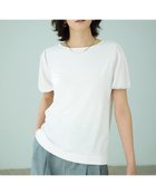 【ドゥクラッセ/DoCLASSE】の異素材ミックス・シアースリーブカットソー オフホワイト|ID:prp329100004571965