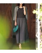【ドゥクラッセ/DoCLASSE】の異素材コンビ・ノースリーブワンピース チャコール|ID:prp329100004571971