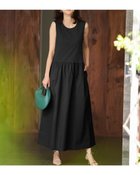 【ドゥクラッセ/DoCLASSE】の異素材コンビ・ノースリーブワンピース ブラック|ID:prp329100004571971