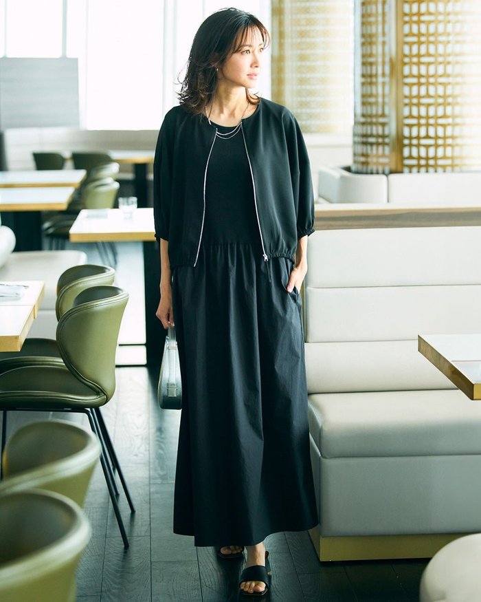 【ドゥクラッセ/DoCLASSE】の異素材コンビ・ノースリーブワンピース インテリア・キッズ・メンズ・レディースファッション・服の通販 founy(ファニー) https://founy.com/ ファッション Fashion レディースファッション Fashion for Women ワンピース Dresses カットソー Cut and Sewn Top カーディガン Cardigan, Knitwear コンビ Combo, Combination Style ジャケット Jacket, Outerwear ストライプ Stripe, Striped Pattern テレコ Ribbed, Rib Stitch ドロップ Drop Shoulder, Dropped Style ノースリーブ Sleeveless, No-Sleeve エレガント 上品 Elegant 人気 Popular, Best Seller |ID: prp329100004571971 ipo3291000000035894551