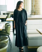 【ドゥクラッセ/DoCLASSE】の異素材コンビ・ノースリーブワンピース ブラック|ID: prp329100004571971 ipo3291000000035894553