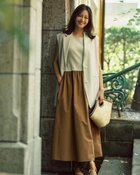 【ドゥクラッセ/DoCLASSE】の異素材コンビ・ノースリーブワンピース ベージュパターン|ID: prp329100004571971 ipo3291000000035894555