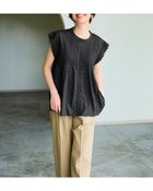 【ドゥクラッセ/DoCLASSE】のコットン混ボイル・ピンタックレースブラウス ブラック|ID:prp329100004571973