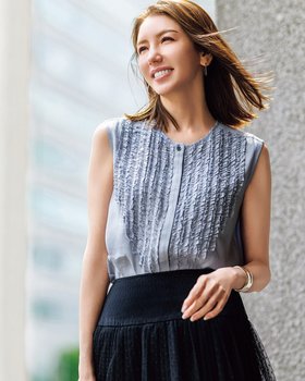 【ドゥクラッセ/DoCLASSE】のリネンブレンド・フロントフリルブラウス 人気、トレンドファッション・服の通販 founy(ファニー) ファッション Fashion レディースファッション Fashion for Women トップス・カットソー Cut & Sew Tops シャツ・ブラウス・オフィスカジュアル Elegant Blouses & Button-Ups 新作・新入荷 New Arrivals / New In ストレッチ Stretch, Stretchy Fabric セットアップ Set-Up, Coordinated Outfit ダウン Down, Puffer デニム Denim, Jeans Material ノースリーブ Sleeveless, No-Sleeve フリル Frill, Ruffle リネン Linen, Linen Fabric |ID:prp329100004571987