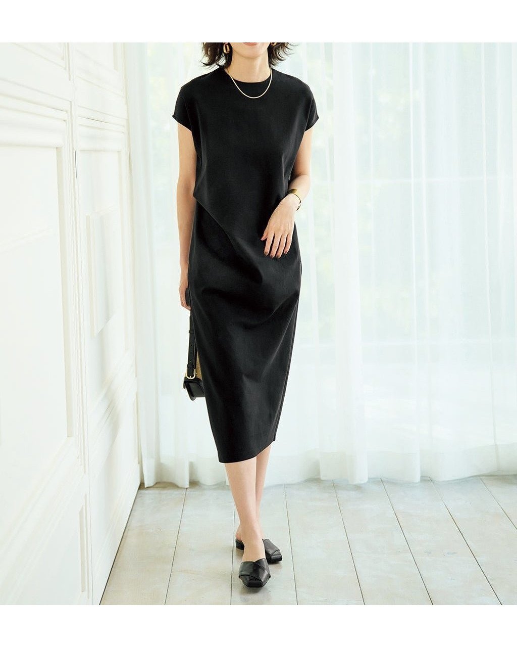 【ドゥクラッセ/DoCLASSE】のコットンポンチ・アシメタックワンピース 人気、トレンドファッション・服の通販 founy(ファニー) 　ファッション　Fashion　レディースファッション　WOMEN　ワンピース　Dress　NEW・新作・新着・新入荷　New Arrivals　エレガント 上品　Elegant　カットソー　Cut And Sew　ストレッチ　Stretch　 other-1|ID: prp329100004572000 ipo3291000000032352714
