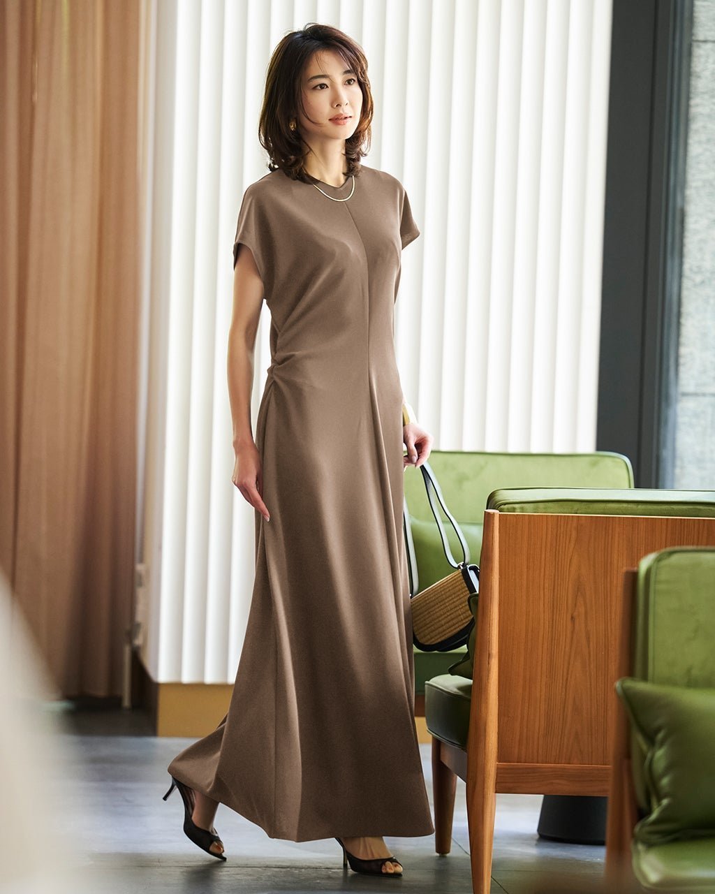 【ドゥクラッセ/DoCLASSE】のストレッチジョーゼット・Aラインワンピース 人気、トレンドファッション・服の通販 founy(ファニー) 　ファッション　Fashion　レディースファッション　Fashion for Women　ワンピース　Dresses　Aラインワンピース・フレアシルエット　A-Line Dresses / Flared Silhouette Dresses　ギャザー　Gathered, Ruffled　シンプル　Simple, Minimal　ジョーゼット　Georgette, Semi-Sheer Fabric　ストレッチ　Stretch, Stretchy Fabric　スリム　Slim, Slim Fit　セットアップ　Set-Up, Coordinated Outfit　フレンチ　French, French Style　ロング　Long, Long-Length　エレガント 上品　Elegant　 other-1|ID: prp329100004572001 ipo3291000000033396165