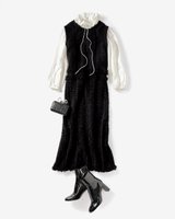 【ドゥクラッセ/DoCLASSE】のツイーディニット・ワンピース 人気、トレンドファッション・服の通販 founy(ファニー) ファッション Fashion レディースファッション Ladies' Fashion Online ワンピース Dress オケージョン Occasion ジャケット Jacket スマート Smart セットアップ Set Up タートル Turtle ツイード Tweed パーティ Party フォルム Form フリンジ Fringe エレガント 上品 Elegant |ID:prp329100004575804