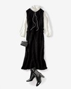 【ドゥクラッセ/DoCLASSE】のツイーディニット・ワンピース 人気、トレンドファッション・服の通販 founy(ファニー) ファッション Fashion レディースファッション Ladies' Fashion Online ワンピース Dress オケージョン Occasion ジャケット Jacket スマート Smart セットアップ Set Up タートル Turtle ツイード Tweed パーティ Party フォルム Form フリンジ Fringe エレガント 上品 Elegant thumbnail ブラック|ID: prp329100004575804 ipo3291000000032551391