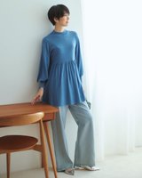 【ドゥクラッセ/DoCLASSE】のウール混ハイゲージ・パフ袖フレアチュニック 人気、トレンドファッション・服の通販 founy(ファニー) ファッション Fashion レディースファッション WOMEN トップス・カットソー Tops/Tshirt ギャザー Gather チュニック Tunic フレア Flare |ID:prp329100004581892