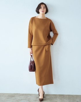 【ドゥクラッセ/DoCLASSE】 ダンボールニット・ストレートスカート80cm人気、トレンドファッション・服の通販 founy(ファニー) ファッション Fashion レディースファッション Ladies' Fashion Online セットアップ Setup スカート Skirt なめらか Smooth カットソー Cut And Sew シンプル Simple ストレート Straight スリット Slit セットアップ Set Up フォルム Form ロング Long 人気 Popularity |ID:prp329100004590715