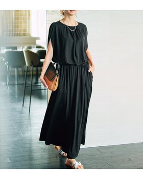 【ドゥクラッセ/DoCLASSE】のUVスラブ・ブラウジングワンピース/長め丈 人気、トレンドファッション・服の通販 founy(ファニー) ファッション Fashion レディースファッション Fashion for Women ワンピース Dresses 新作・新入荷 New Arrivals / New In カットソー Cut and Sewn Top スリット Slit, Slit Detail ドレープ Drape, Draping Fabric フレンチ French, French Style 旅行 Travel |ID:prp329100004600861