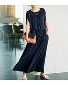 【ドゥクラッセ/DoCLASSE】のUVスラブ・ブラウジングワンピース/長め丈 ネイビー|ID:prp329100004600861