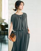 【ドゥクラッセ/DoCLASSE】のUVスラブ・ブラウジングワンピース/長め丈135㎝ カーキグレー|ID:prp329100004600861