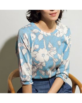 【ドゥクラッセ/DoCLASSE】の綿スラブ・クルーネックT/7分袖 人気、トレンドファッション・服の通販 founy(ファニー) ファッション Fashion レディースファッション Fashion for Women トップス・カットソー Cut & Sew Tops シャツ・ブラウス・オフィスカジュアル Elegant Blouses & Button-Ups ロングTシャツ・Tシャツ Longline T-Shirts & Tees カットソー・ベーシックTシャツ Cut-and-Sewn Tops / Stretch Tees & Basics 新作・新入荷 New Arrivals / New In カットソー Cut and Sewn Top プリント Print, Printed Pattern ミラノ Milano Style, Italian-Inspired |ID:prp329100004600867