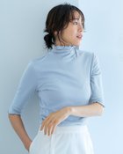 【ドゥクラッセ/DoCLASSE】のコットンガーゼ・メロウハイネック/5分袖 ペールブルー|ID: prp329100004600870 ipo3291000000032711089