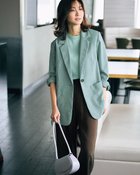 【ドゥクラッセ/DoCLASSE】のリネンタッチ・テーラードジャケット 人気、トレンドファッション・服の通販 founy(ファニー) ファッション Fashion レディースファッション Fashion for Women アウター Coat / Outerwear Collection レディースジャケット・軽アウター Jackets テーラードジャケット / 通勤・きれいめスタイル Tailored Jackets & Blazers 新作・新入荷 New Arrivals / New In シンプル Simple, Minimal ジャケット Jacket, Outerwear ツイル Twist, Twisted Detail フォルム Silhouette, Form ボックス Boxy, Box Shape リネン Linen, Linen Fabric 夏 Summer 洗える Machine Washable ビジネス 仕事 通勤 Business / Work / Commuting thumbnail ライトグリーン|ID: prp329100004600872 ipo3291000000032711096