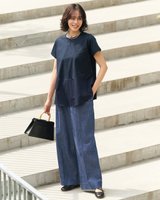 【ドゥクラッセ/DoCLASSE】の高密度シルコットン・異素材フレアトップス 人気、トレンドファッション・服の通販 founy(ファニー) ファッション Fashion レディースファッション Fashion for Women トップス・カットソー Cut & Sew Tops シャツ・ブラウス・オフィスカジュアル Elegant Blouses & Button-Ups ロングTシャツ・Tシャツ Longline T-Shirts & Tees カットソー・ベーシックTシャツ Cut-and-Sewn Tops / Stretch Tees & Basics 新作・新入荷 New Arrivals / New In カットソー Cut and Sewn Top シンプル Simple, Minimal フォルム Silhouette, Form 夏 Summer |ID:prp329100004600874