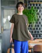 【ドゥクラッセ/DoCLASSE】の高密度シルコットン・異素材フレアトップス 人気、トレンドファッション・服の通販 founy(ファニー) ファッション Fashion レディースファッション Fashion for Women トップス・カットソー Cut & Sew Tops シャツ・ブラウス・オフィスカジュアル Elegant Blouses & Button-Ups ロングTシャツ・Tシャツ Longline T-Shirts & Tees カットソー・ベーシックTシャツ Cut-and-Sewn Tops / Stretch Tees & Basics 新作・新入荷 New Arrivals / New In カットソー Cut and Sewn Top シンプル Simple, Minimal フォルム Silhouette, Form 夏 Summer thumbnail カーキ|ID: prp329100004600874 ipo3291000000032711109