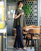 【ドゥクラッセ/DoCLASSE】の高密度シルコットン・異素材フレアトップス カーキ|ID: prp329100004600874 ipo3291000000035894609