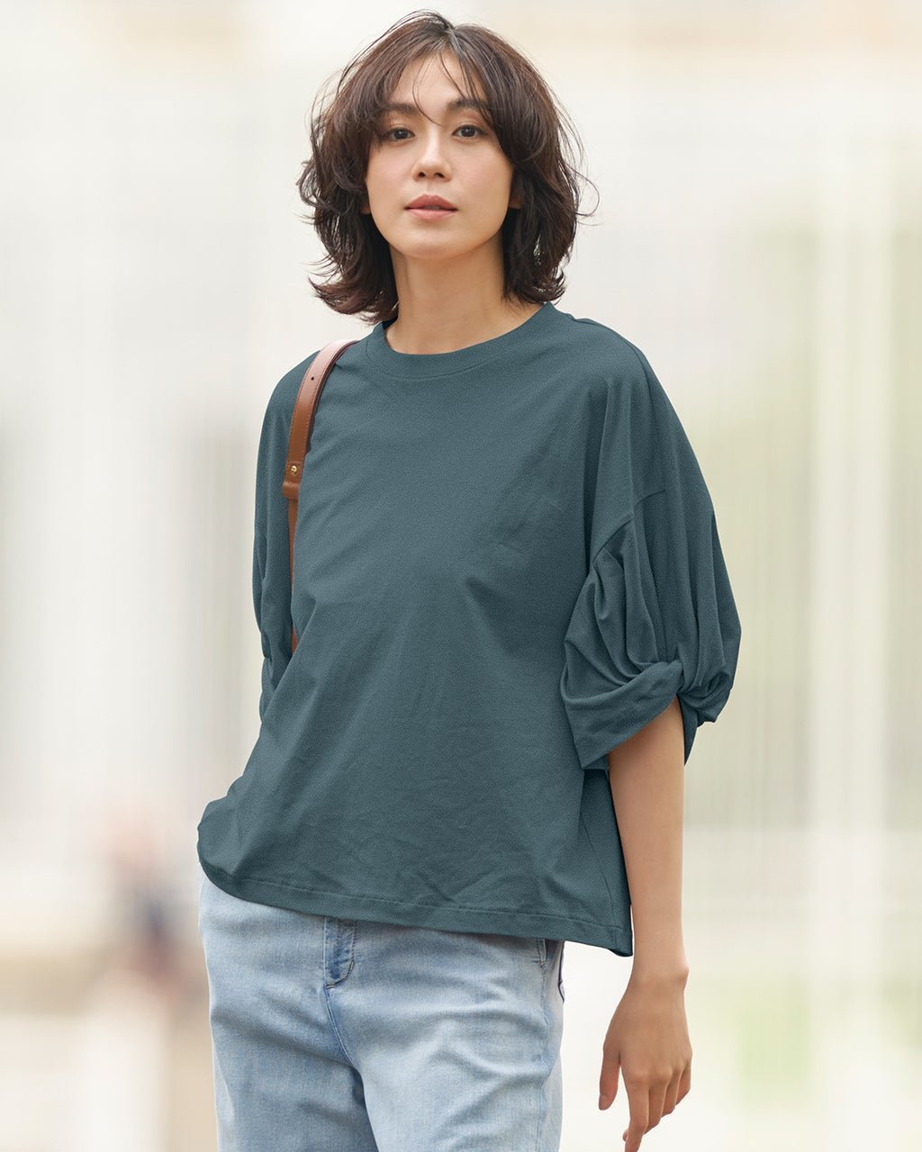 【ドゥクラッセ/DoCLASSE】のスーピマT・ツイストギャザースリーブ インテリア・キッズ・メンズ・レディースファッション・服の通販 founy(ファニー) 　ファッション　Fashion　レディースファッション　Fashion for Women　トップス・カットソー　Cut & Sew Tops　シャツ・ブラウス・オフィスカジュアル　Elegant Blouses & Button-Ups　ロングTシャツ・Tシャツ　Longline T-Shirts & Tees　カットソー・ベーシックTシャツ　Cut-and-Sewn Tops / Stretch Tees & Basics　インナー　Innerwear　カットソー　Cut and Sewn Top　シルク　Silk, 100% Silk　シンプル　Simple, Minimal　ジャケット　Jacket, Outerwear　スリーブ　Sleeve, Long Sleeve / Short Sleeve　スーピマ　Supima, Premium Cotton　ツイスト　Tweed, Tweed Fabric　デニム　Denim, Jeans Material　定番　Standard, Basic Item　なめらか　Smooth, Silky Texture　パール　Pearl, Pearl Accent　フェミニン　Feminine, Girly　プレミアム　Premium, High-End　ベーシック　Basic, Essential　ボトム　Bottoms, Lower Wear　半袖　Short Sleeve, Half Sleeve　新作・新入荷　New Arrivals / New In　おすすめ　Recommended / Our Picks　ビジネス 仕事 通勤　Business / Work / Commuting　グレーブルー|ID: prp329100004600878 ipo3291000000032711136