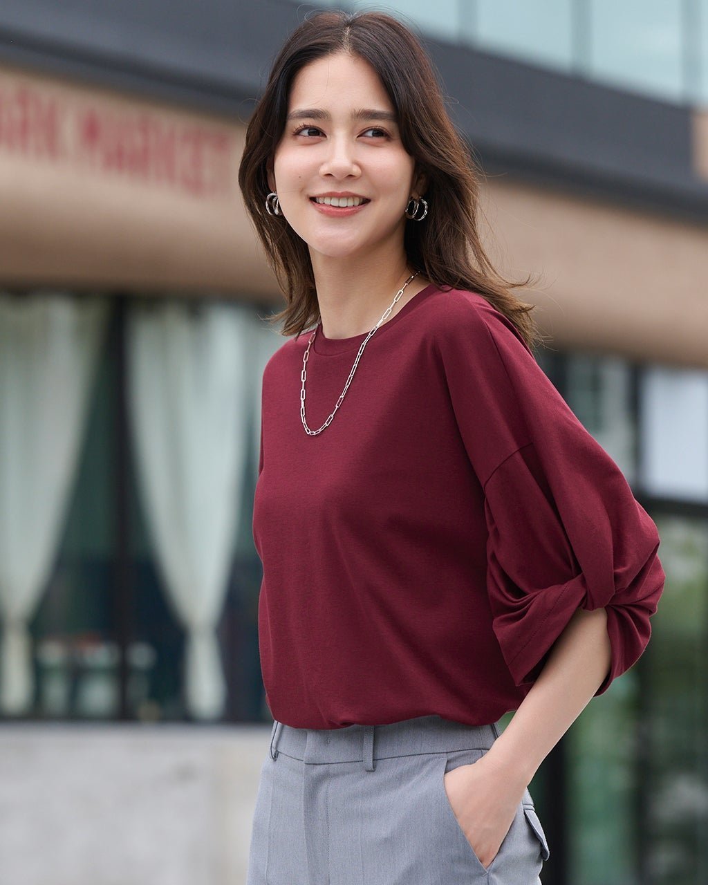 【ドゥクラッセ/DoCLASSE】のスーピマT・ツイストギャザースリーブ 人気、トレンドファッション・服の通販 founy(ファニー) 　ファッション　Fashion　レディースファッション　Fashion for Women　トップス・カットソー　Cut & Sew Tops　シャツ・ブラウス・オフィスカジュアル　Elegant Blouses & Button-Ups　ロングTシャツ・Tシャツ　Longline T-Shirts & Tees　カットソー・ベーシックTシャツ　Cut-and-Sewn Tops / Stretch Tees & Basics　新作・新入荷　New Arrivals / New In　カットソー　Cut and Sewn Top　シルク　Silk, 100% Silk　シンプル　Simple, Minimal　スリーブ　Sleeve, Long Sleeve / Short Sleeve　スーピマ　Supima, Premium Cotton　ツイスト　Tweed, Tweed Fabric　デニム　Denim, Jeans Material　フェミニン　Feminine, Girly　プレミアム　Premium, High-End　ボトム　Bottoms, Lower Wear　 other-1|ID: prp329100004600878 ipo3291000000033037358