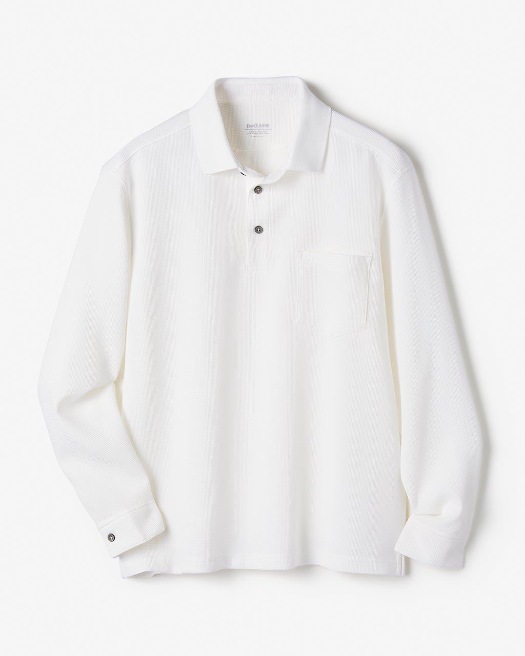 【ドゥクラッセ/DoCLASSE / MEN】の高性能アクティブ軽快ポロ 長袖 インテリア・キッズ・メンズ・レディースファッション・服の通販 founy(ファニー) 　ファッション　Fashion　メンズファッション　Fashion for Men　トップス・カットソー　Cut & Sew Tops　メンズシャツ　Shirts　ポロシャツ / きれいめカジュアルスタイル　Polo Shirts　新作・新入荷　New Arrivals / New In　カフス　Cuff Design　クール　Cool, Chic　ジャケット　Jacket, Outerwear　ポケット　Pocket, Pocket Detail　ポロシャツ　Polo Shirt, Collared Tee　メンズ　Men's, Menswear　エレガント 上品　Elegant　半袖　Short Sleeve, Half Sleeve　夏　Summer　長袖　Long Sleeve, Full Sleeve　ホワイト|ID: prp329100004600879 ipo3291000000032711140