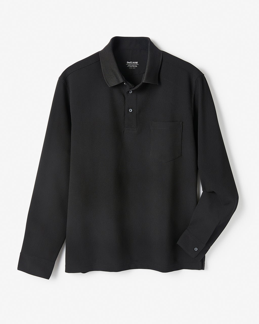 【ドゥクラッセ/DoCLASSE / MEN】の高性能アクティブ軽快ポロ 長袖 インテリア・キッズ・メンズ・レディースファッション・服の通販 founy(ファニー) 　ファッション　Fashion　メンズファッション　Fashion for Men　トップス・カットソー　Cut & Sew Tops　メンズシャツ　Shirts　ポロシャツ / きれいめカジュアルスタイル　Polo Shirts　新作・新入荷　New Arrivals / New In　カフス　Cuff Design　クール　Cool, Chic　ジャケット　Jacket, Outerwear　ポケット　Pocket, Pocket Detail　ポロシャツ　Polo Shirt, Collared Tee　メンズ　Men's, Menswear　エレガント 上品　Elegant　半袖　Short Sleeve, Half Sleeve　夏　Summer　長袖　Long Sleeve, Full Sleeve　ブラック|ID: prp329100004600879 ipo3291000000032711142
