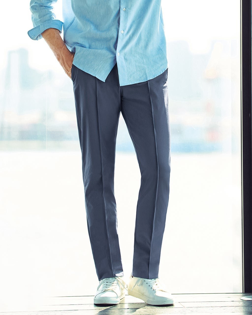 【ドゥクラッセ/DoCLASSE / MEN】の肌さらり接触冷感センターラインパンツ インテリア・キッズ・メンズ・レディースファッション・服の通販 founy(ファニー) 　ファッション　Fashion　メンズファッション　Fashion for Men　ボトムス　Bottoms　新作・新入荷　New Arrivals / New In　ストレッチ　Stretch, Stretchy Fabric　センター　Center, Center Line　ドローストリング　Drawstring, Pull Cord　メンズ　Men's, Menswear　エレガント 上品　Elegant　ブルーグレー|ID: prp329100004600880 ipo3291000000032711144